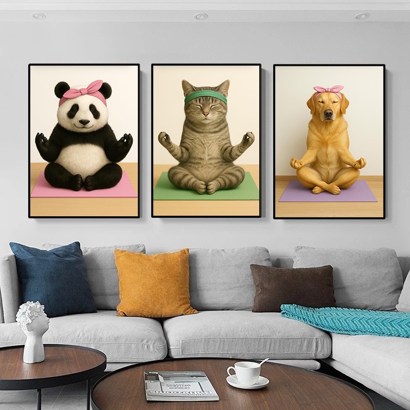 Modern Funny Animals Sports Po - Home Gym Yoga Room incelemesi ve fiyatı