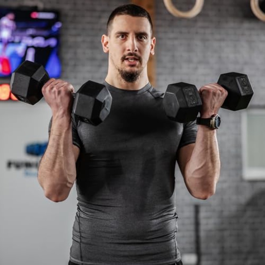 40lbs/45lbs/50lbs Rubber Dumbb - Home Gym Dumbbell Workout incelemesi ve fiyatı