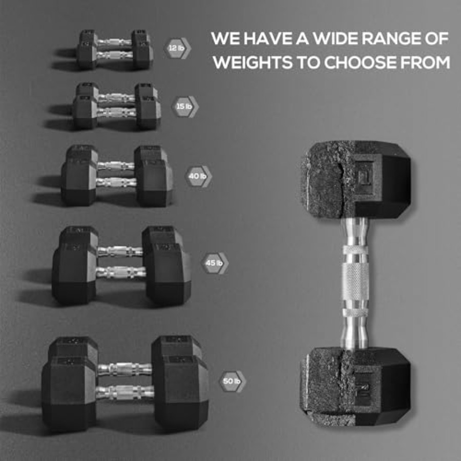 40lbs/45lbs/50lbs Rubber Dumbb - Home Gym Dumbbell Workout incelemesi ve fiyatı