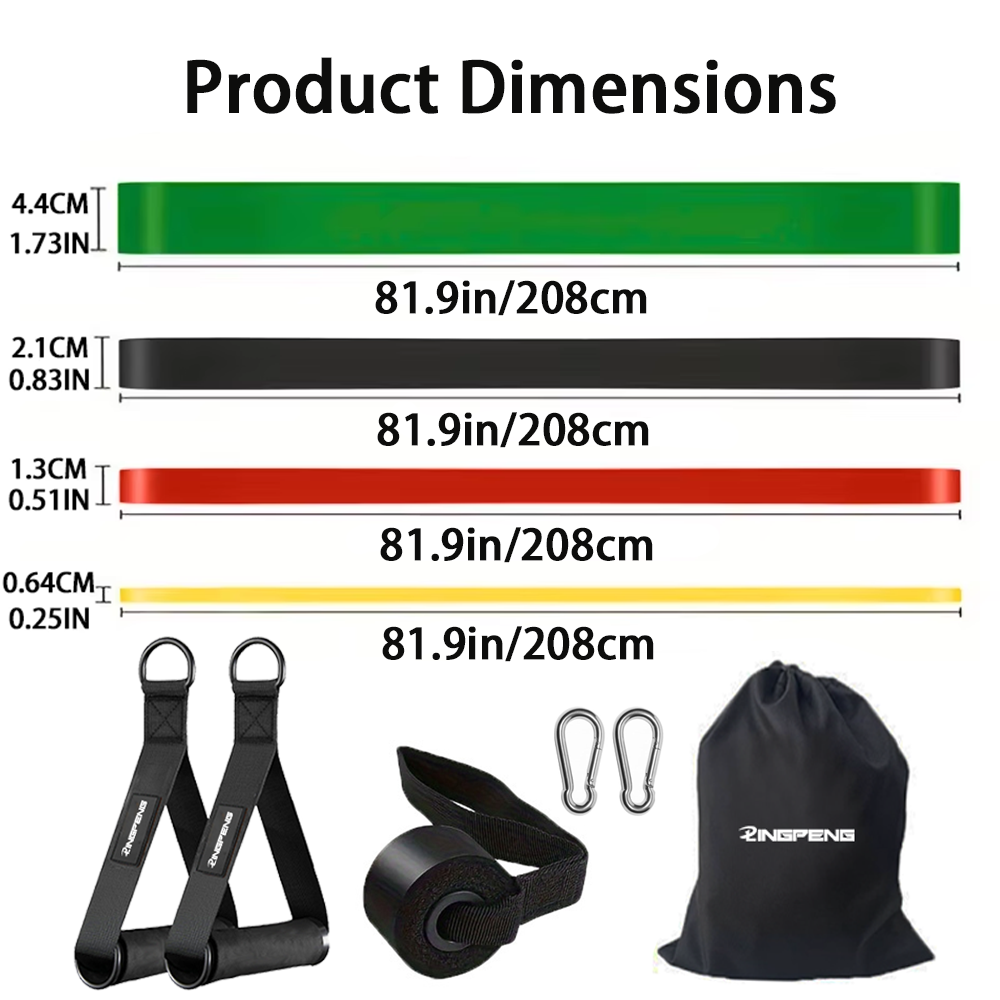 10Pcs 4-Level Resistance Bands - Home Gym Setup incelemesi ve fiyatı