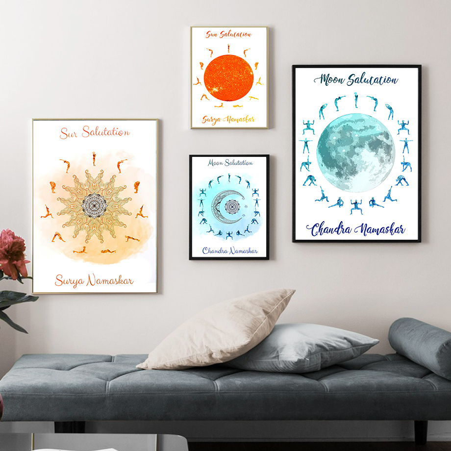 Yoga Pose Sun Moon Salutation  - Home Gym Yoga Room incelemesi ve fiyatı