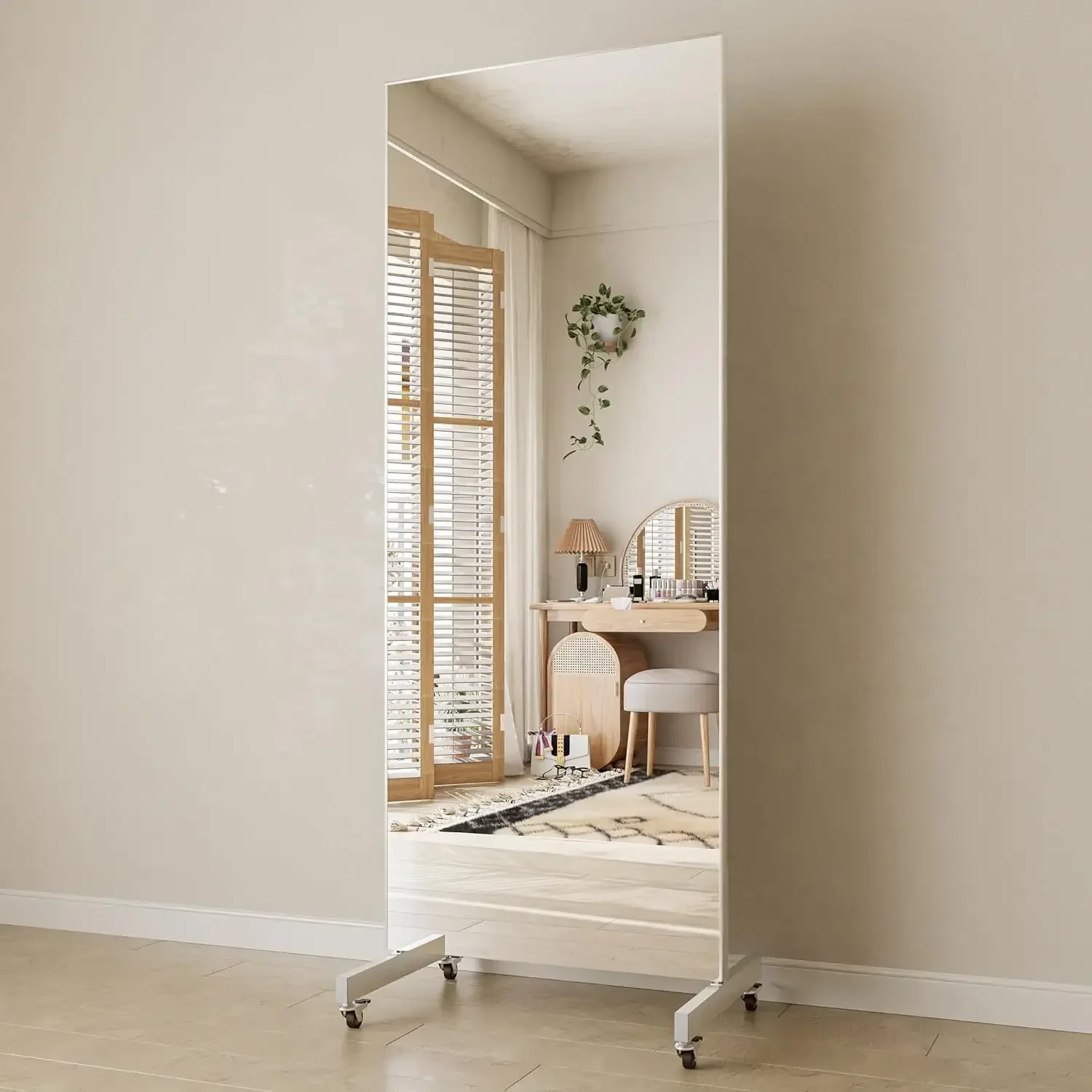 Rolling Floor Mirror With Whee - Home Gym Yoga Room incelemesi ve fiyatı