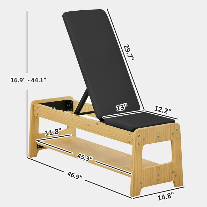Wooden Adjustable Weight Bench - Home Gym Dumbbell Workout incelemesi ve fiyatı