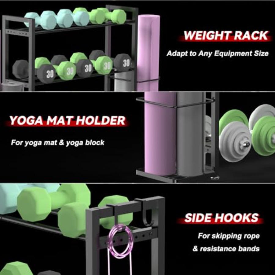 3-Tier Adjustable Dumbbell Rac - Home Gym Dumbbell Workout incelemesi ve fiyatı