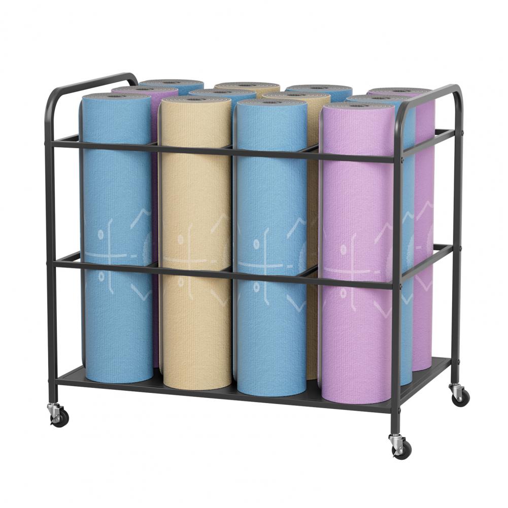 Yoga Mat Storage Rack with Whe - Home Gym Yoga Room incelemesi ve fiyatı