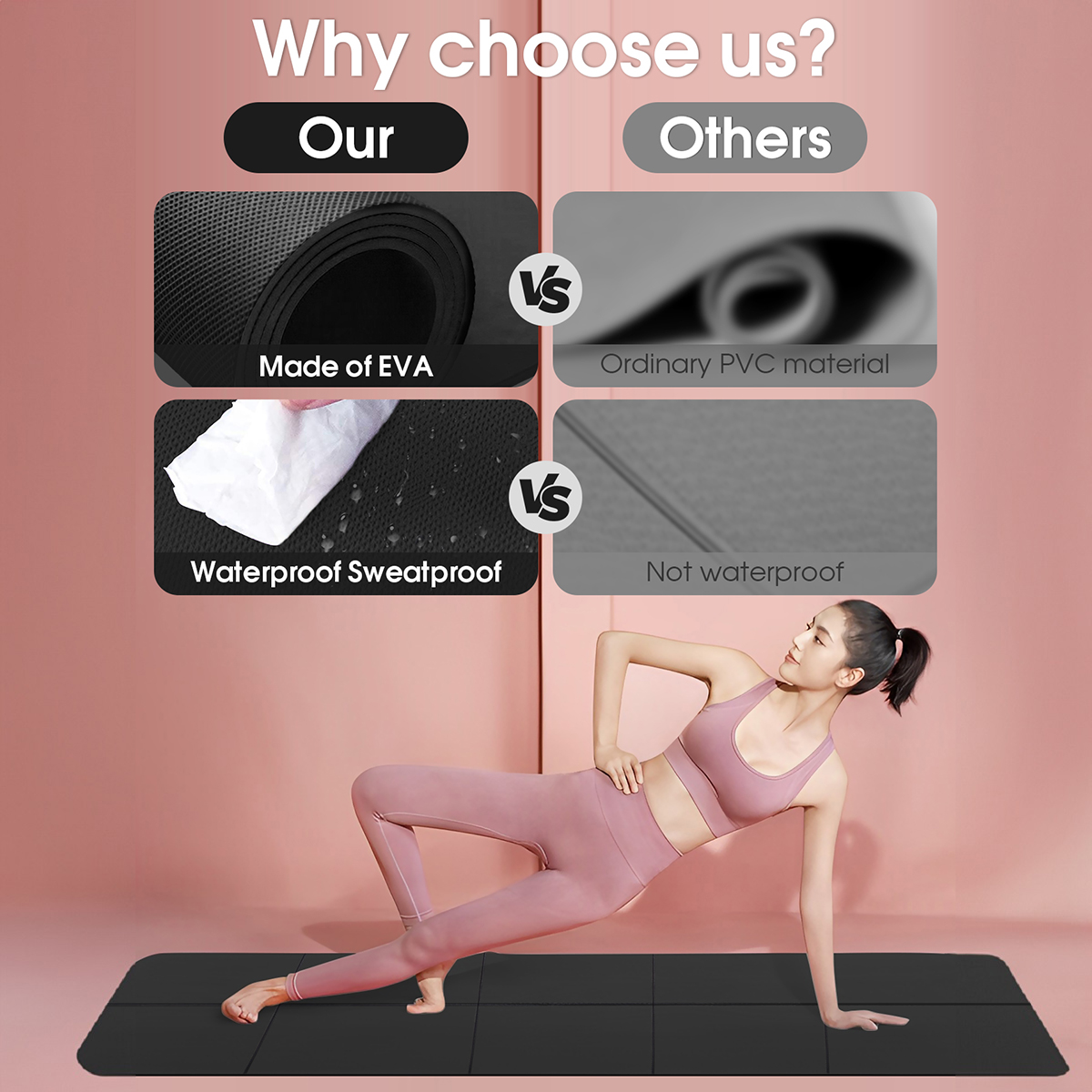 Foldable Yoga Mat Black Eco Fr - Home Gym Yoga Mat incelemesi ve fiyatı
