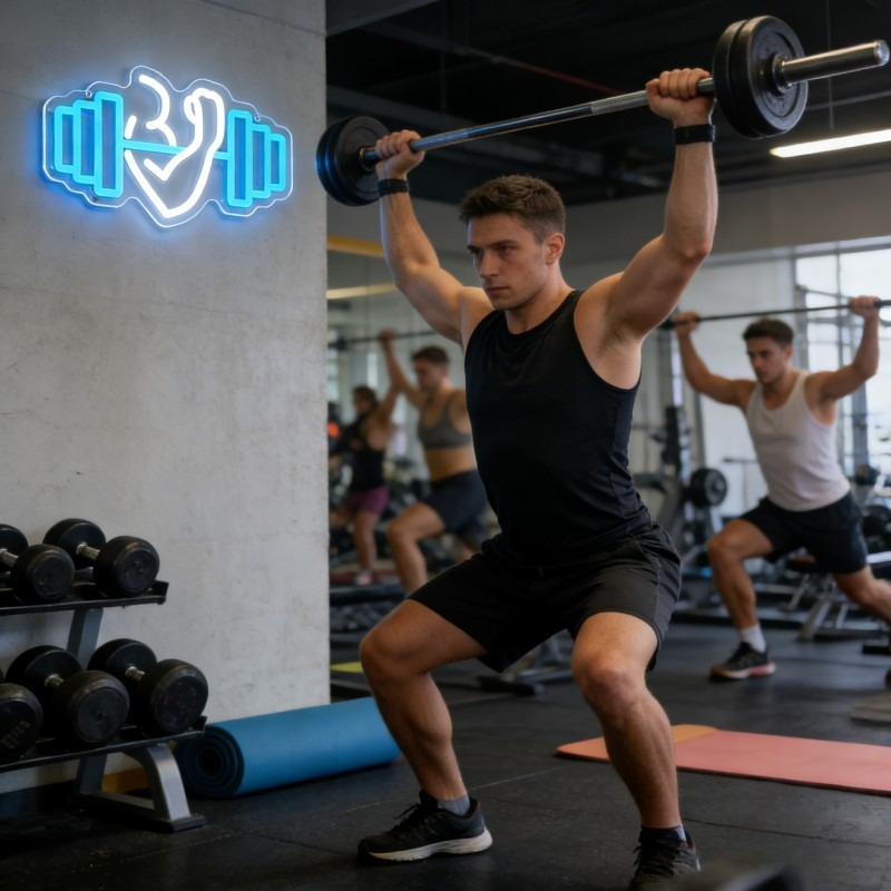 Bicep Dumbbell Neon Sign LED W - Home Gym Dumbbell Workout incelemesi ve fiyatı
