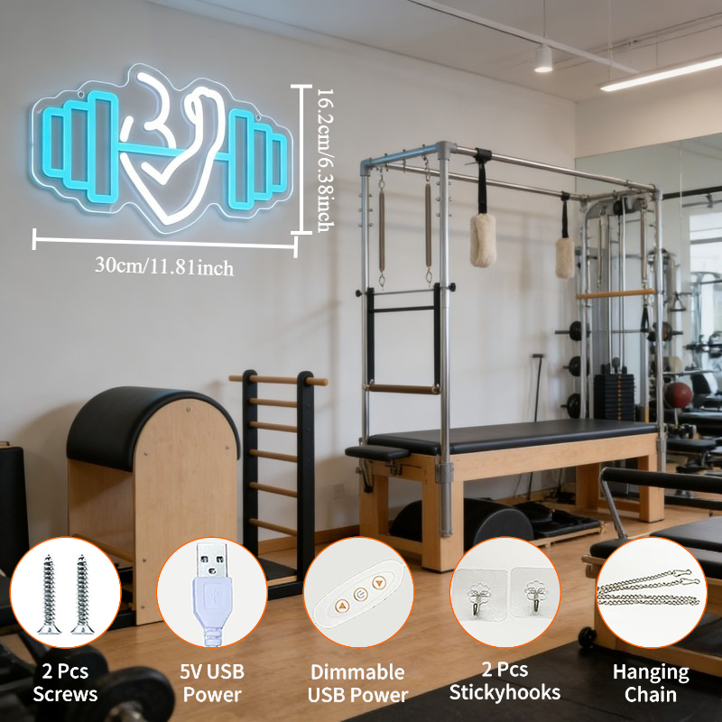 Bicep Dumbbell Neon Sign LED W - Home Gym Dumbbell Workout incelemesi ve fiyatı