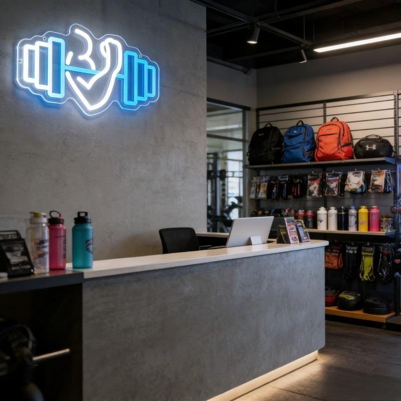 Bicep Dumbbell Neon Sign LED W - Home Gym Dumbbell Workout incelemesi ve fiyatı