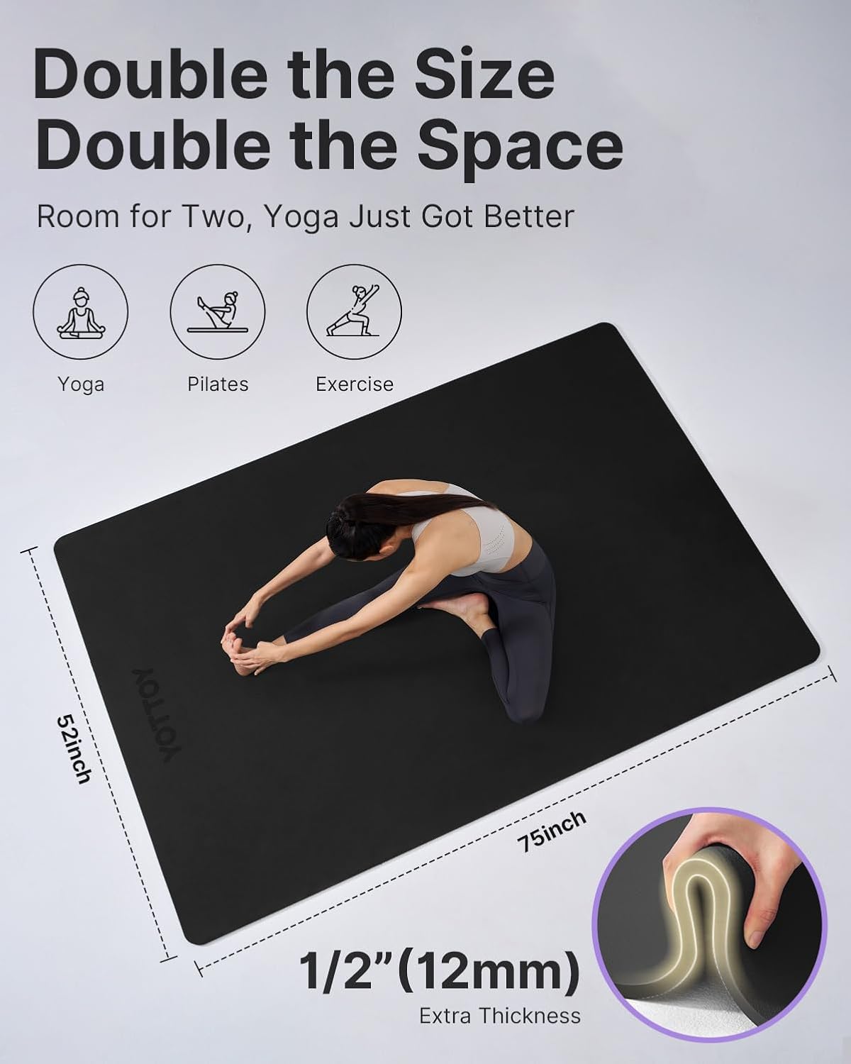 Large Yoga Mat 75x52x1/2in, Ex - Home Gym Yoga Mat incelemesi ve fiyatı