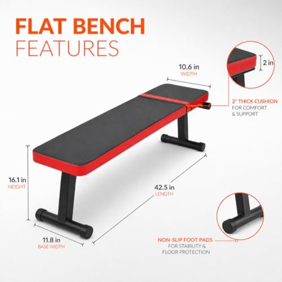 Flat Weight Bench for Home Gym - Home Gym Dumbbell Workout incelemesi ve fiyatı